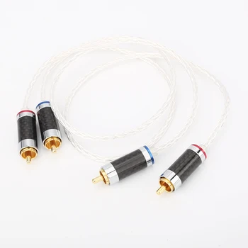 Висококачествена двойка Audiocrast 8Cores occ посребрени аналогови свързващи кабели