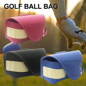 Голф топка Tee чанта талията голф чанта ярък цвят изкуствена кожа талията голф чанта с катарама открит страничен еластичен колан талията голф случай