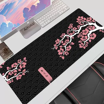 Голям розов вишнев цвят Подложка за мишка Компютърна подложка за мишка Игра Подложка за мишка Аксесоари за геймъри Подложки за клавиатура Противоплъзгаща гумена подложка за бюро