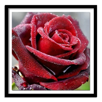 Диамантена бродерия цвете картина кристали диамант живопис кръстат бод роза пълен квадрат диамант пълен комплект