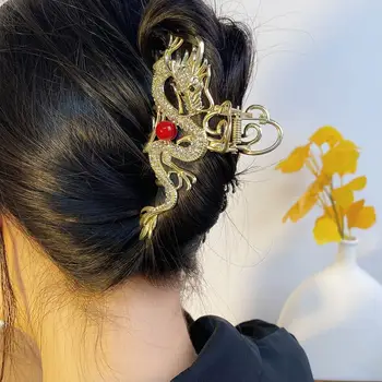 Инструмент за оформяне на коса Дракон форма кристал коса нокът против хлъзгане сцепление стайлинг инструмент за жени Нова година щипка за коса със силно задържане