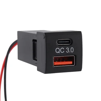  кола двойно USB зарядно гнездо PD тип-C адаптер за Toyota QC 3.0 бързо зареждане