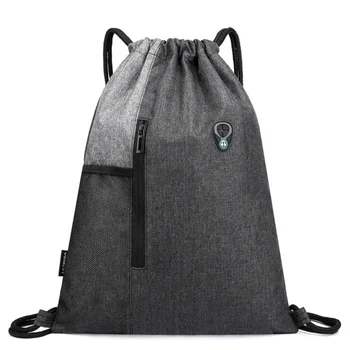 Лека опаковъчна раница мода случайни унисекс пакет въже спортна раница училищни чанти пътуване плажни чанти за мъже жени синьо