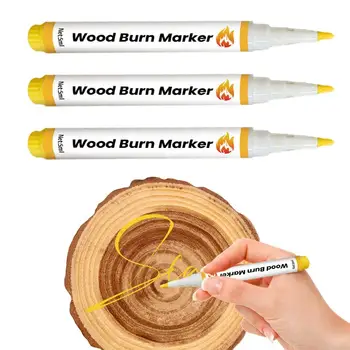 Маркер за изгаряне на дърво 3бр 5ml Инструмент за изгаряне на дърва Направи си сам безопасни занаятчийски инструменти Бързи дървени маркери за изкуства Изработване на подаръци Шаблон Дърво