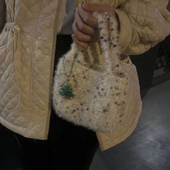 Моден дизайнер ръчно тъкани мини дамска чанта мода универсален сладък кожа носене чанта корейски минималистичен ниша