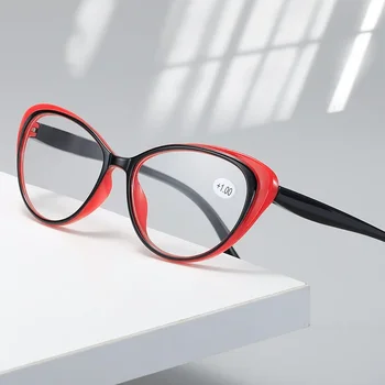 Модни котешки очила Дамски очила за четене Мъже Хиперпия Компютърни очила за четене Четци със синя светлина Диоптър +1.0~+4.0