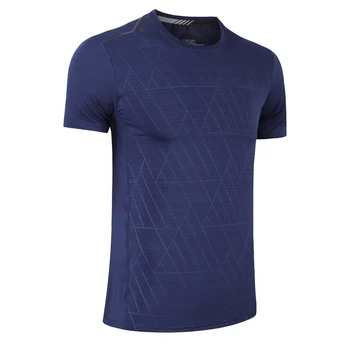 Мъже Фитнес ризи Причинно-следствен печат Тениска за тренировка за бягане Мода Дишаща мрежеста тренировка Бърза суха Wicking Sport Top
