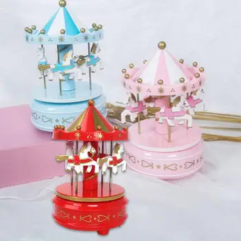 Нова торта декорация въртележка рожден ден музикална кутия часовников механизъм играчка музикална кутия изпрати момичета подаръци за рожден ден творчески печене декорации