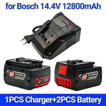 Оригинална BAT614G акумулаторна батерия 14.4V 12800mAh литиево-йонна за Bosch 14.4V батерия BAT607G BAT614 BAT614G+ зарядно устройство