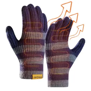 Плетени ръкавици Удебелен сензорен екран ръкавица Еластични ръкавици за планински велосипеди Меки тренировъчни ръкавици за катерене Упражнение Фитнес