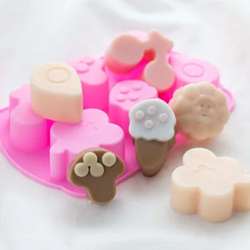 Силиконов сапун Мухъл DIY Ръчно изработени занаяти 3D сапун мухъл силиконови правоъгълни 6 форми сапун форми за производство на сапун