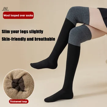 Снаждане Чорапи Есен Зима Топло Високо Бедрото Дълги чорапи Клинове Модерен Над На Коляното Тръба Крака Warmers