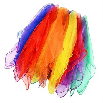 Танцуващи и жонглиращи кърпи бонбони цветни фитнес кърпи танц практически марля шал шифон 6 цвята
