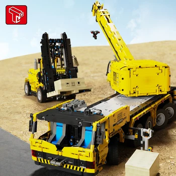 Технически автомобил MOC мотор мощност мобилен кран MK II съвместим LEGO камион кола модел строителни блокове играчки деца подаръци
