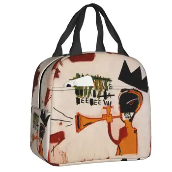 Тромпет от Basquiats Изолирана чанта за обяд за работа училище графити изкуство водоустойчив термичен охладител обяд кутия жени деца храна мъкна