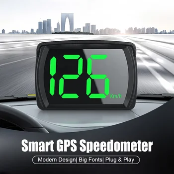 Универсален автомобилен GPS HUD 5V USB Head-Up дисплей Цифров скоростомер Plug and Play Голям шрифт KMH / MPH аксесоари за автомобили за всички автомобили