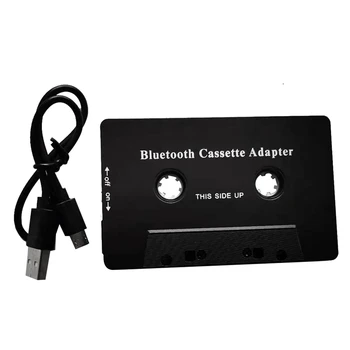 Универсална касета Bluetooth 5.0 лента за кола Aux стерео адаптер с микрофон за телефон MP3 AUX кабел CD плейър