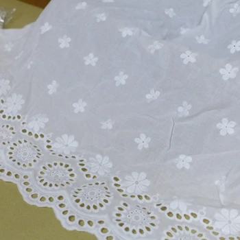 Чист памук цветя плат кръг ръб отвори плат за DIY занаяти Шевни блуза завеса дантела Топ плаж рокля таблица покритие